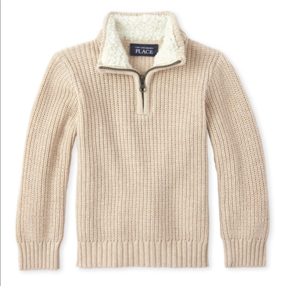 Boys Sherpa quarter zip sweater
